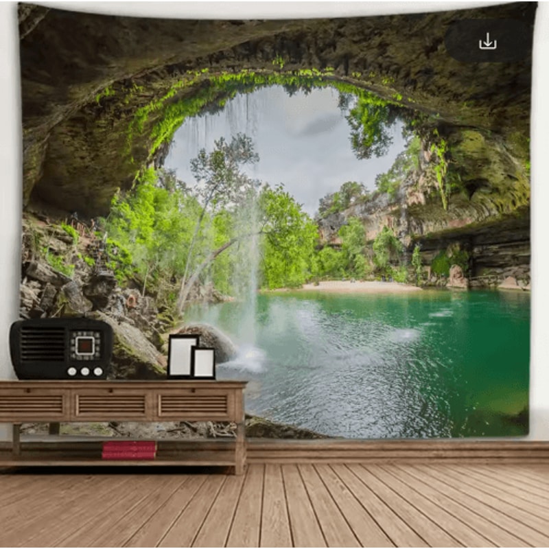 3D Window Scenery Tapestry Nature Wall Mural Background Decor 8