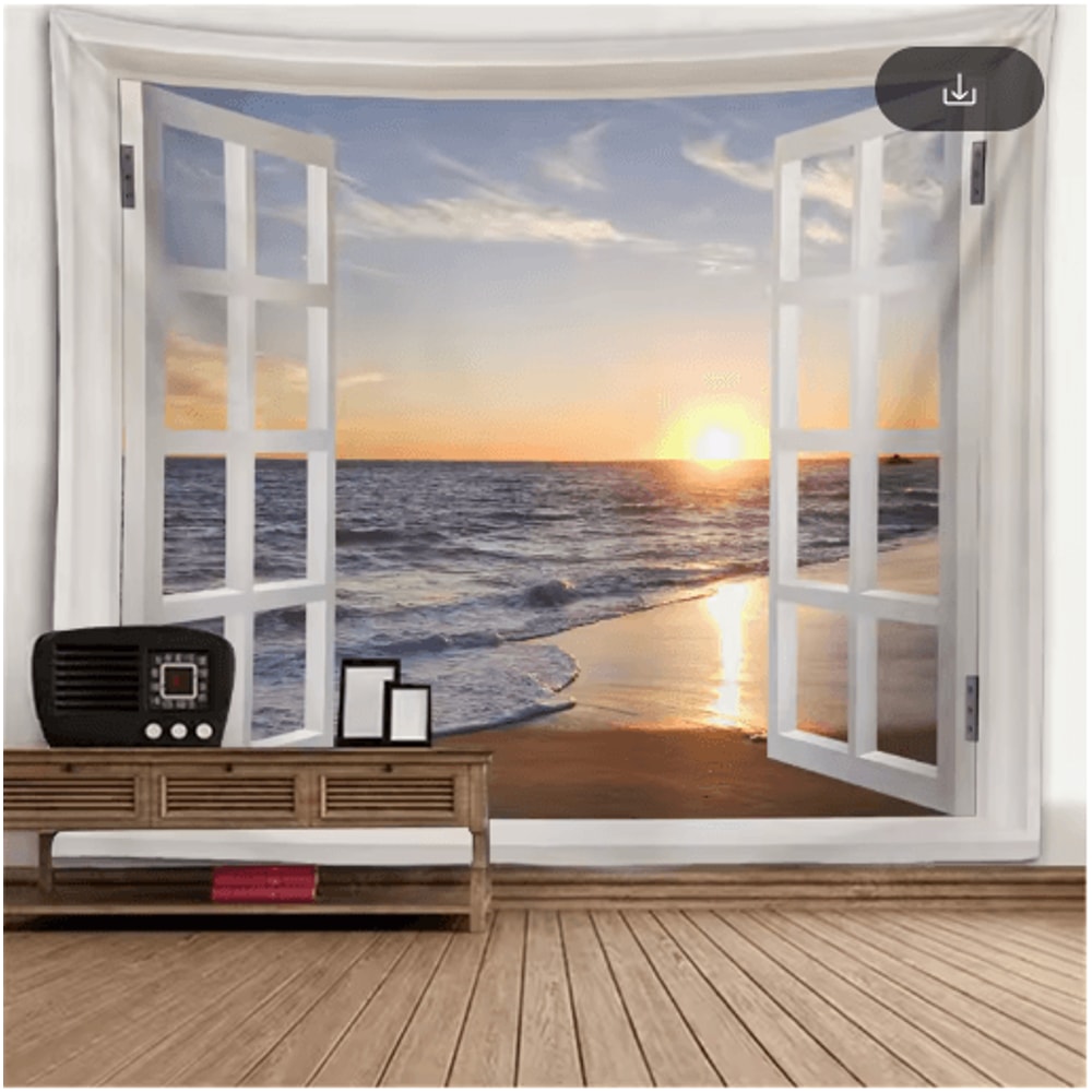 3D Window Scenery Tapestry Nature Wall Mural Background Decor 17