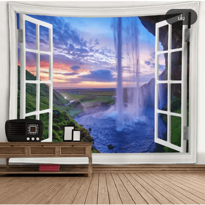 3D Window Scenery Tapestry Nature Wall Mural Background Decor 19