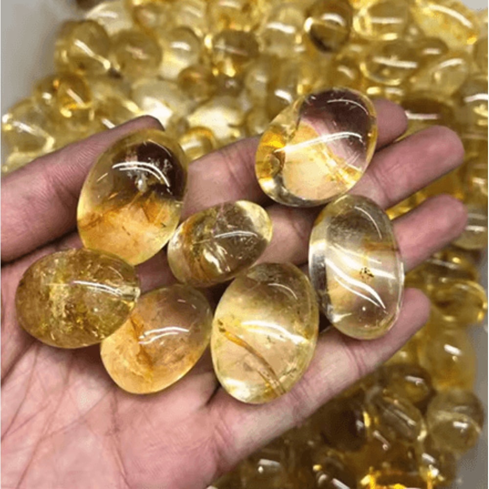 Natural Citrine Tumbled Stones Polished Healing Crystal Decor 0