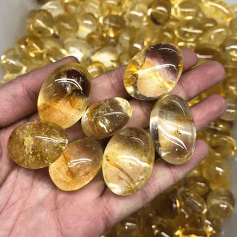 Natural Citrine Tumbled Stones Polished Healing Crystal Decor 0