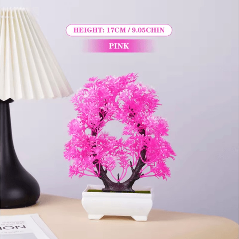 Artificial Bonsai Plant In Pot Realistic Small Indoor Tree Decor 8