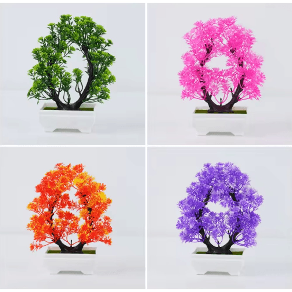 Artificial Bonsai Plant In Pot Realistic Small Indoor Tree Decor 0