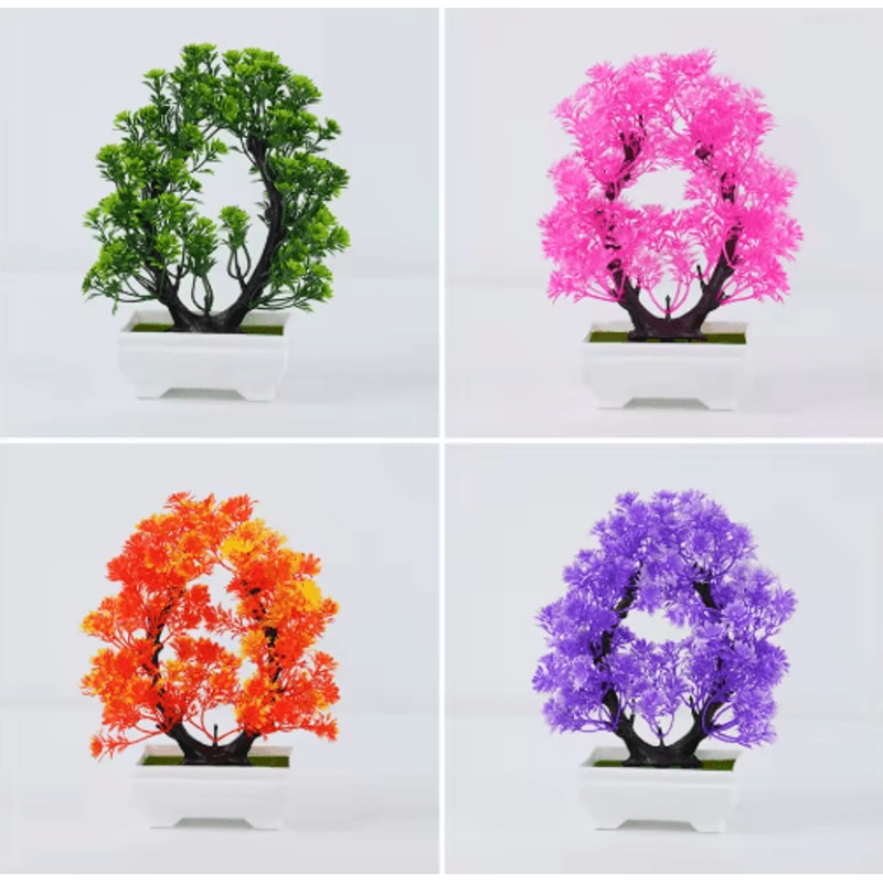 Artificial Bonsai Plant In Pot Realistic Small Indoor Tree Decor 0