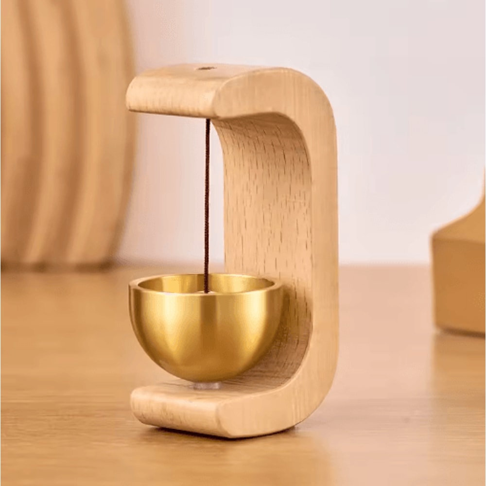 Magnetic Wooden Door Bell Chime Beech Wood Hanging Entry Bell 3