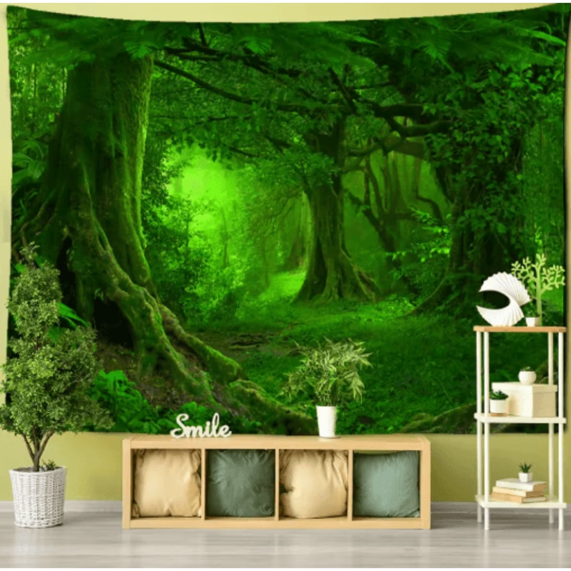 Towering Forest Tapestry Bohemian Psychedelic Tree Wall Hanging 2