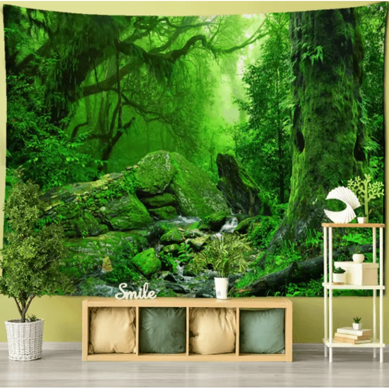Towering Forest Tapestry Bohemian Psychedelic Tree Wall Hanging 3