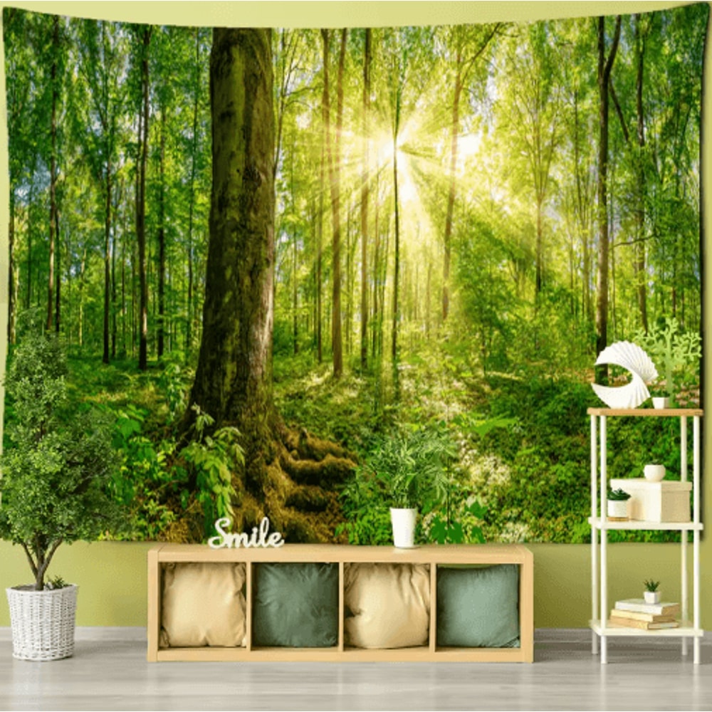 Towering Forest Tapestry Bohemian Psychedelic Tree Wall Hanging 7