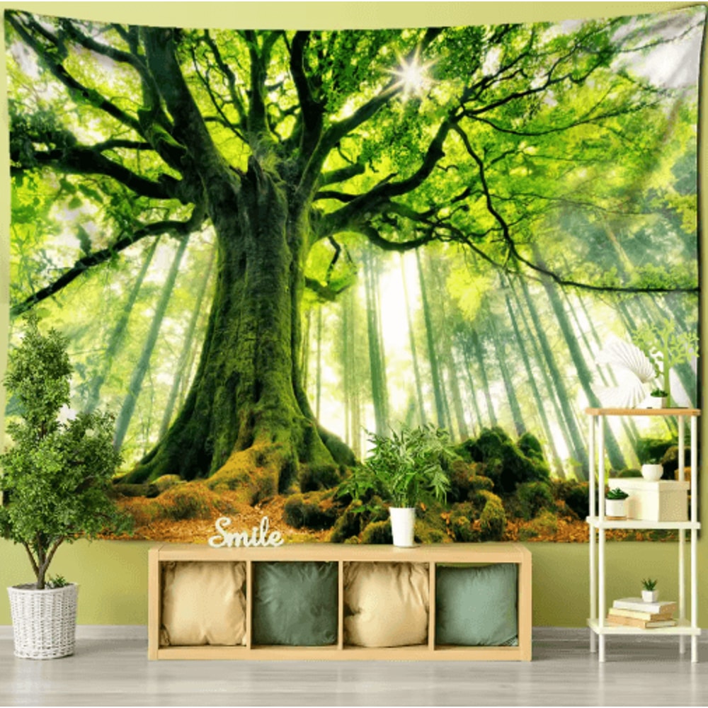 Towering Forest Tapestry Bohemian Psychedelic Tree Wall Hanging 8