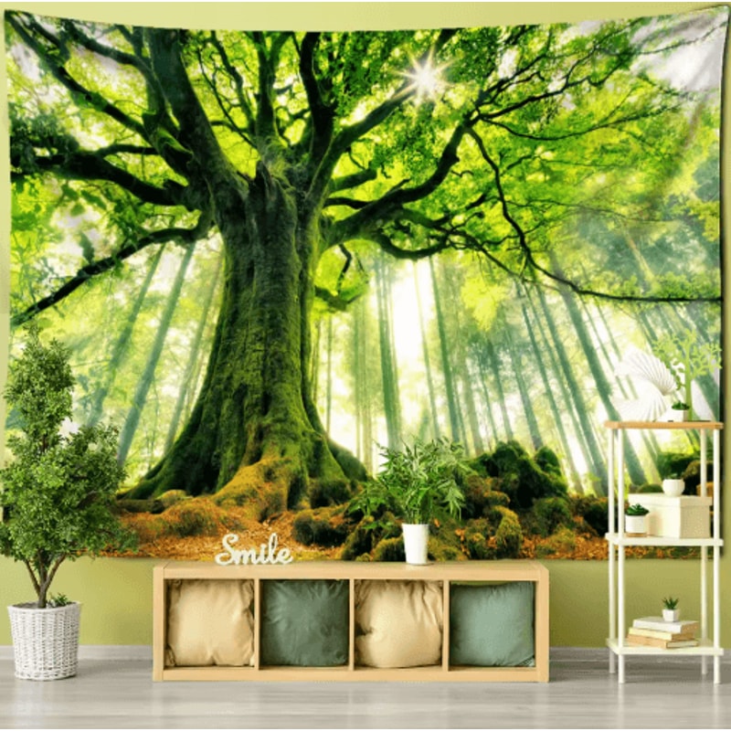 Towering Forest Tapestry Bohemian Psychedelic Tree Wall Hanging 8