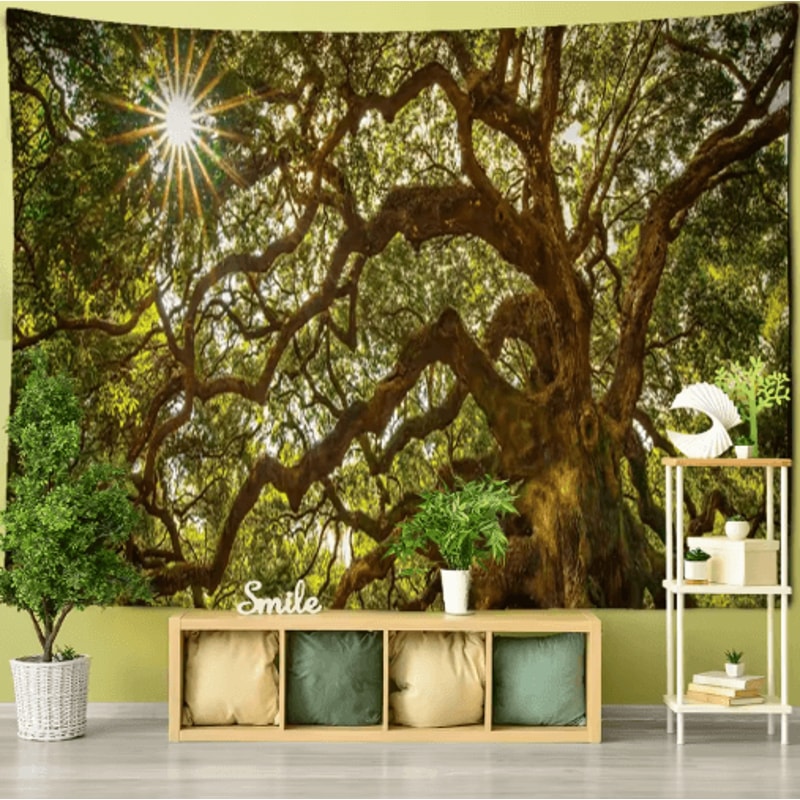 Towering Forest Tapestry Bohemian Psychedelic Tree Wall Hanging 15