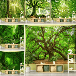 towering forest tapestry – bohemian psychedelic tree wall hanging