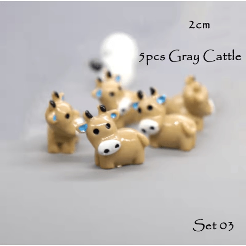 Mini Animal Figurines Set Fairy Garden Micro Landscape Decor 5pcs 11