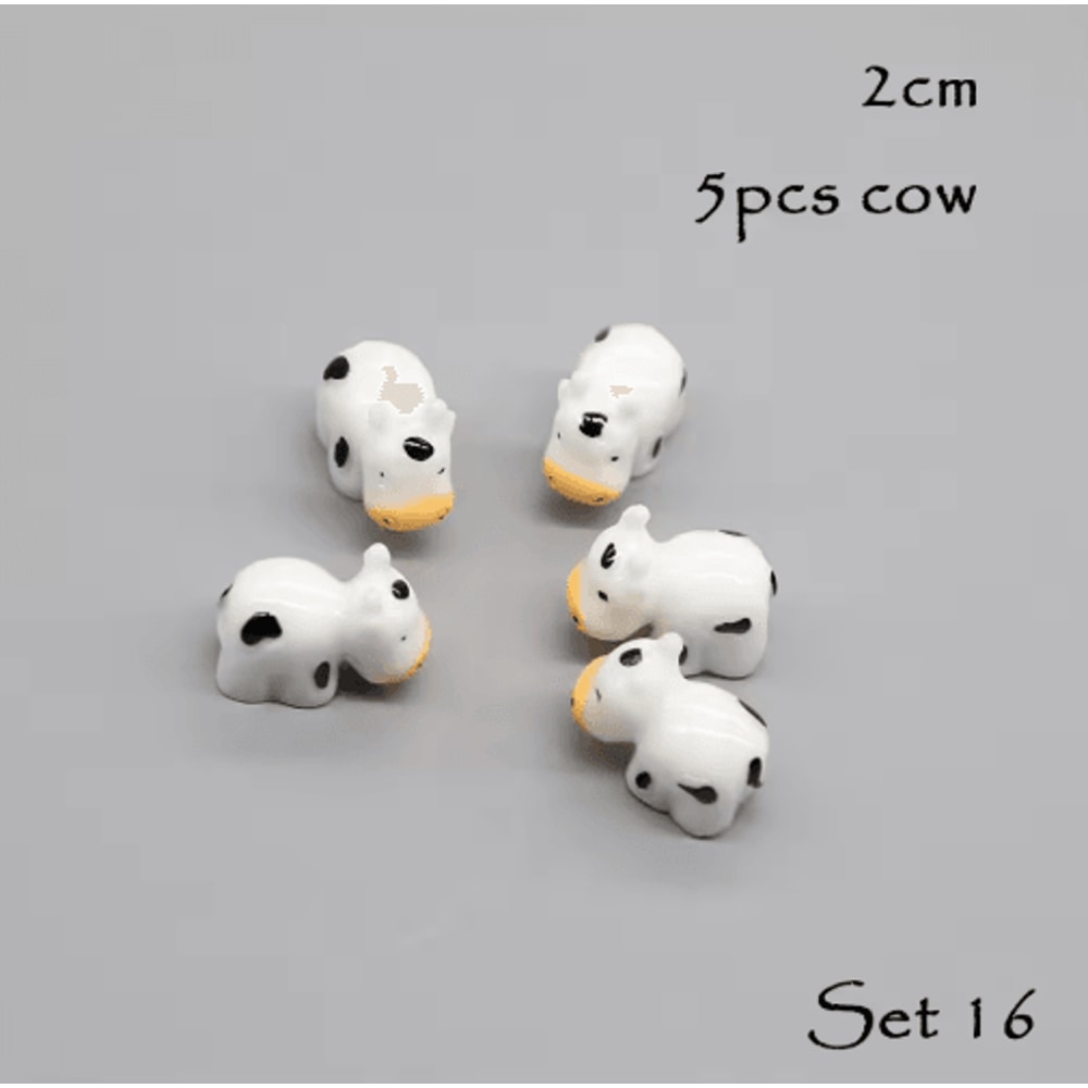 Mini Animal Figurines Set Fairy Garden Micro Landscape Decor 5pcs 13