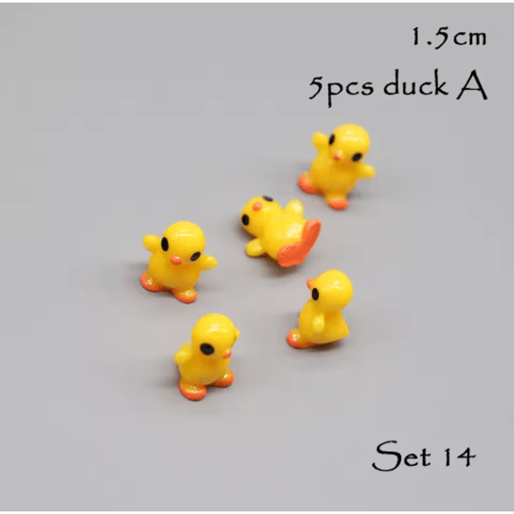 Mini Animal Figurines Set Fairy Garden Micro Landscape Decor 5pcs 15