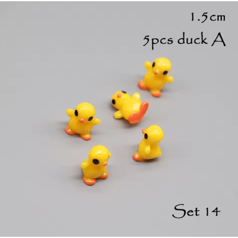 Mini Animal Figurines Set Fairy Garden Micro Landscape Decor 5pcs 15