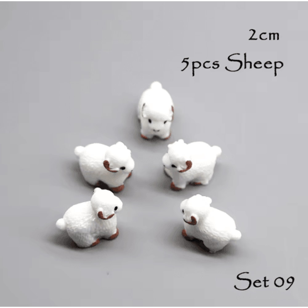 Mini Animal Figurines Set Fairy Garden Micro Landscape Decor 5pcs 20
