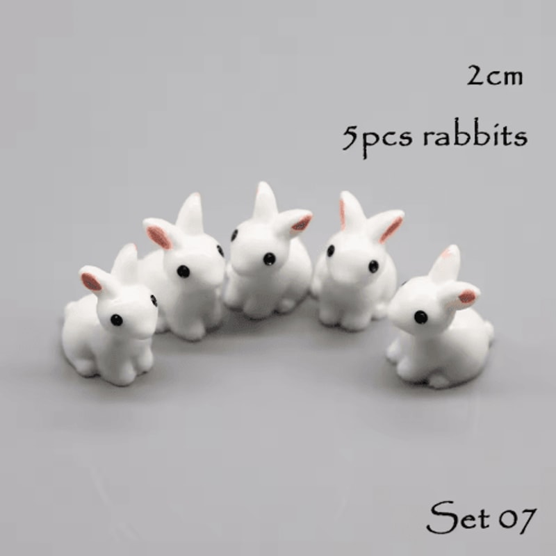 Mini Animal Figurines Set Fairy Garden Micro Landscape Decor 5pcs 22
