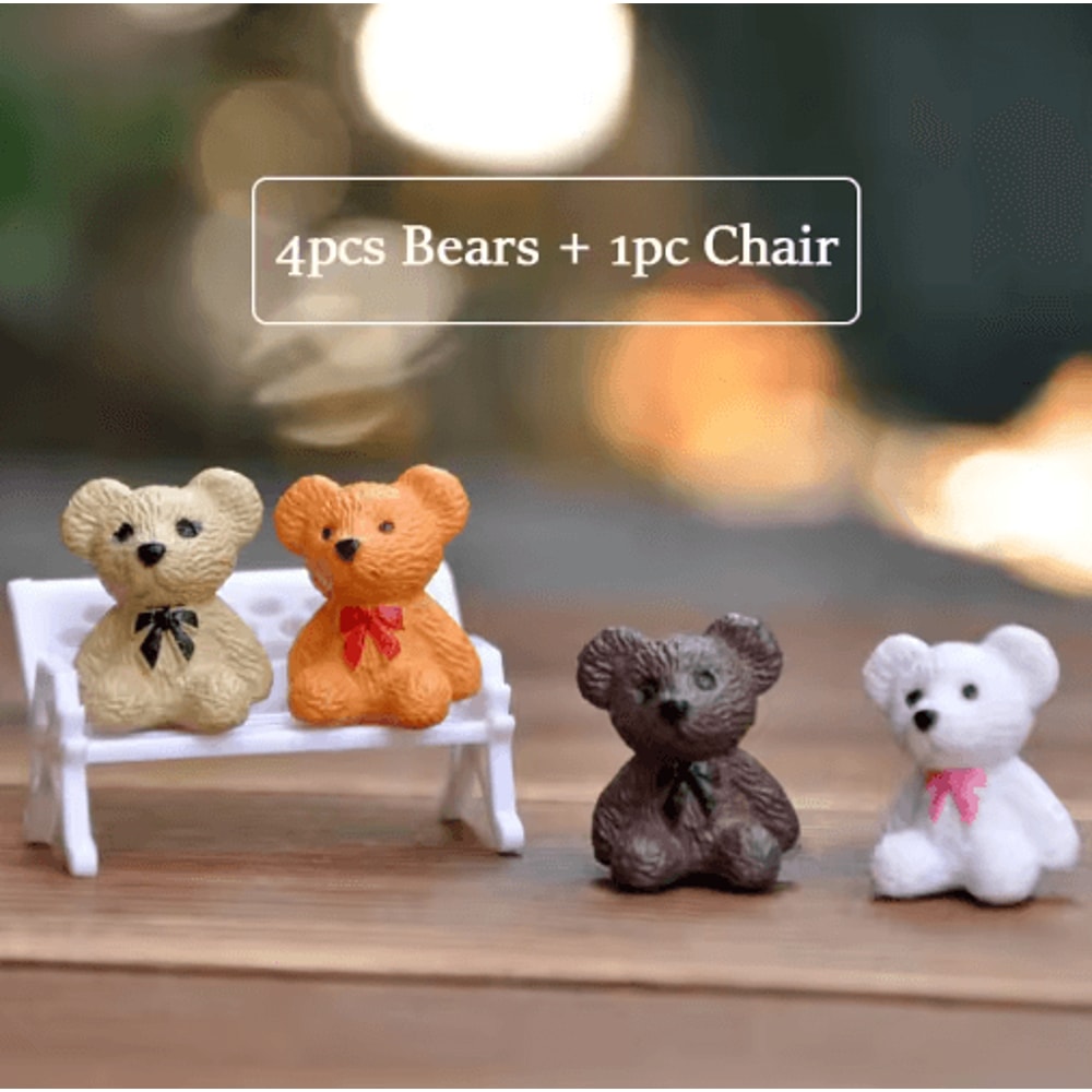 Mini Animal Figurines Set Fairy Garden Micro Landscape Decor 5pcs 25
