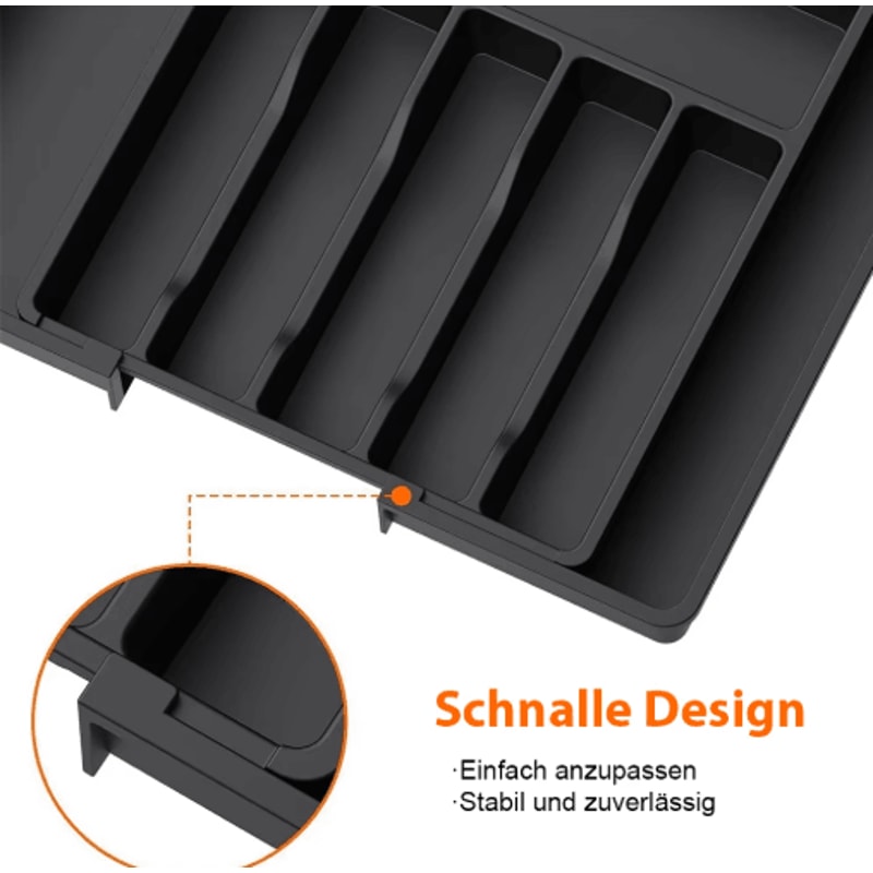 Expandable Kitchen Drawer Organizer Adjustable Cutlery Storage Tray 6
