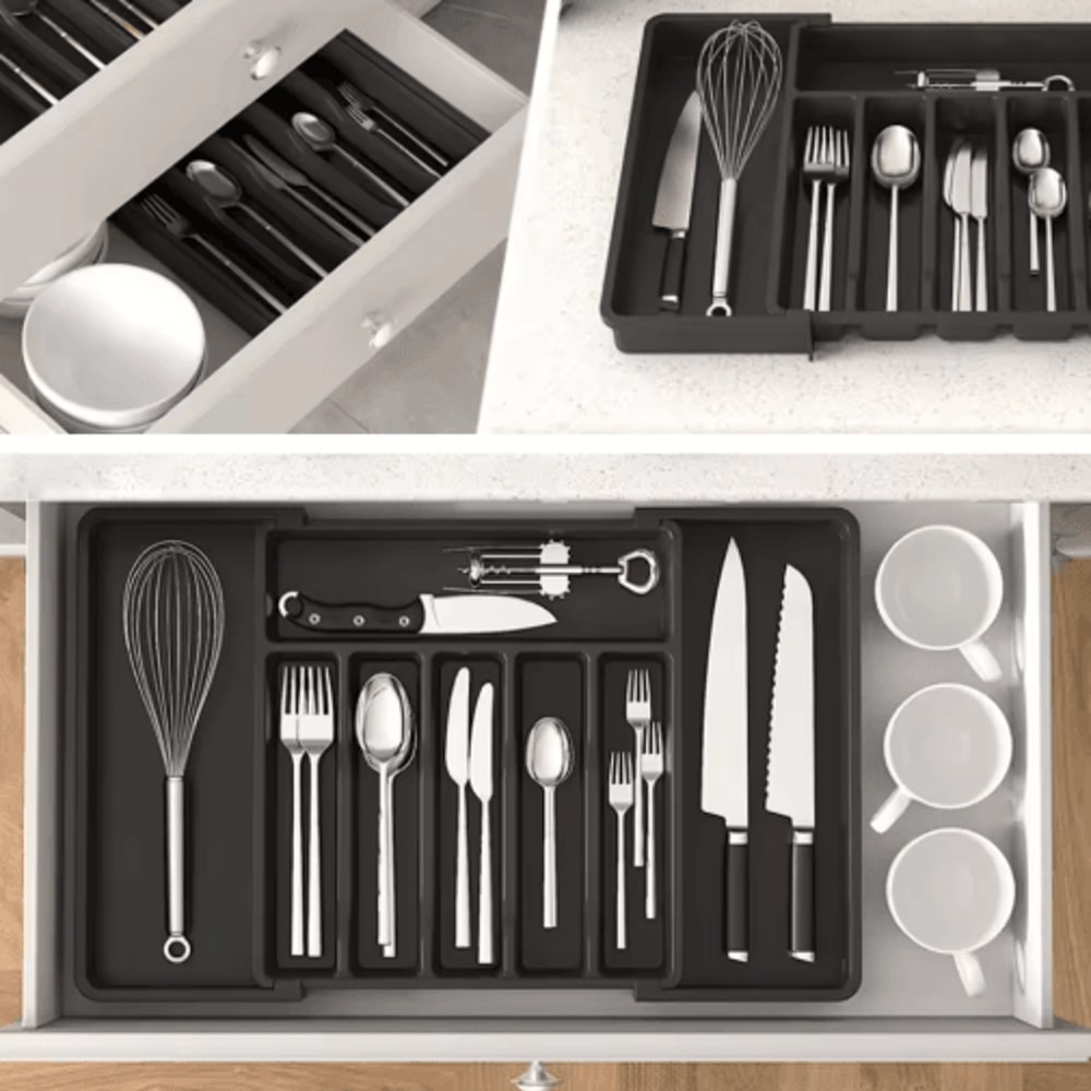 Expandable Kitchen Drawer Organizer Adjustable Cutlery Storage Tray 8