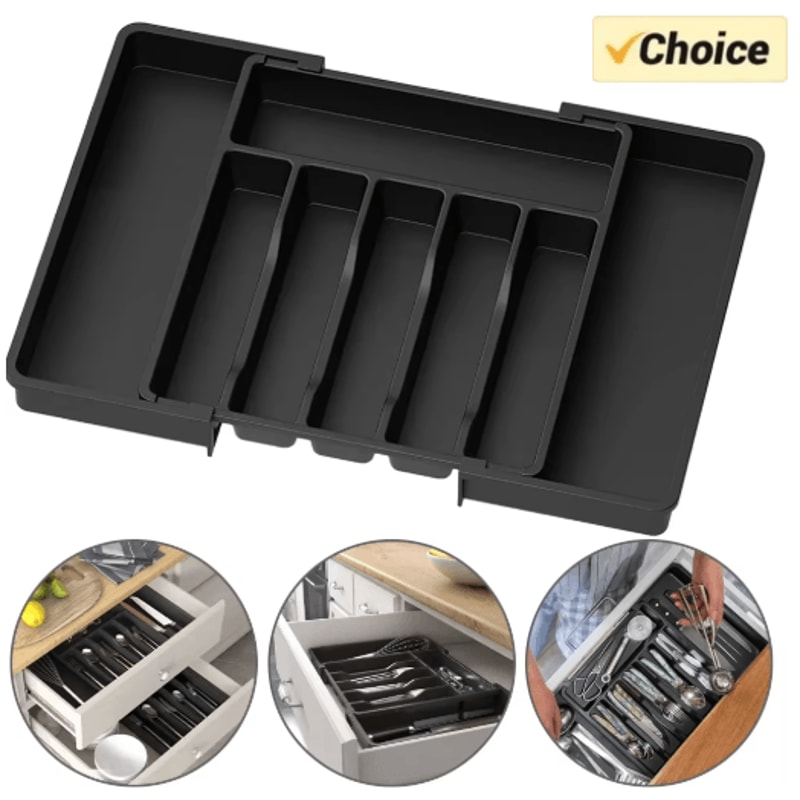 Expandable Kitchen Drawer Organizer Adjustable Cutlery Storage Tray 0