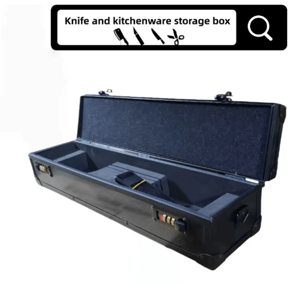 Professional Chef Knife Storage Case Lockable Aluminum Organizer Box 1