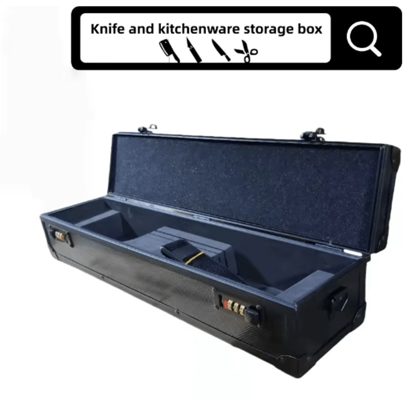 Professional Chef Knife Storage Case Lockable Aluminum Organizer Box 1