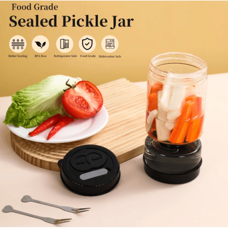Flip Hourglass Pickle Strainer Jar Airtight Olive Food Storage Container 0