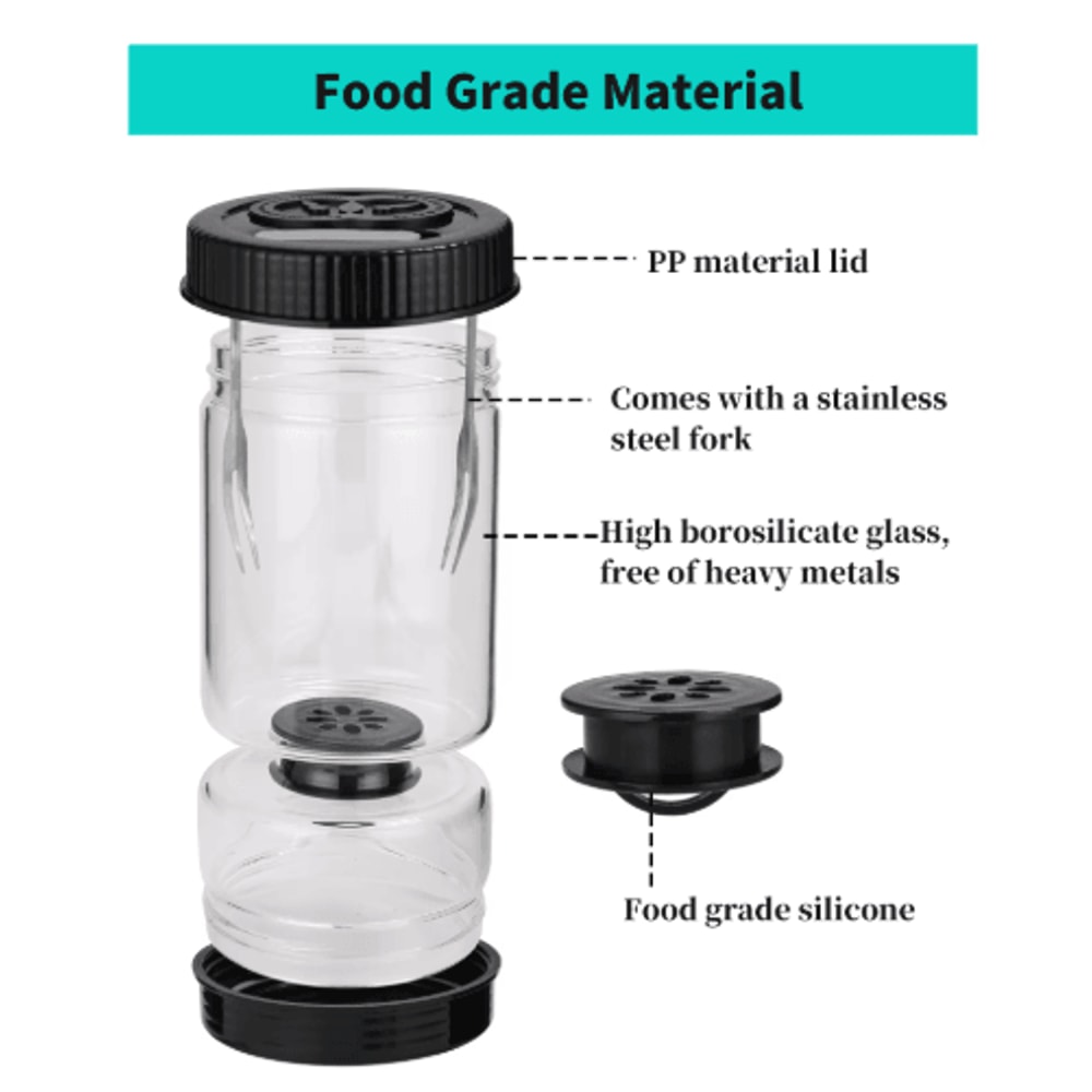 Flip Hourglass Pickle Strainer Jar Airtight Olive Food Storage Container 6