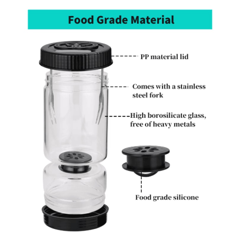 Flip Hourglass Pickle Strainer Jar Airtight Olive Food Storage Container 6