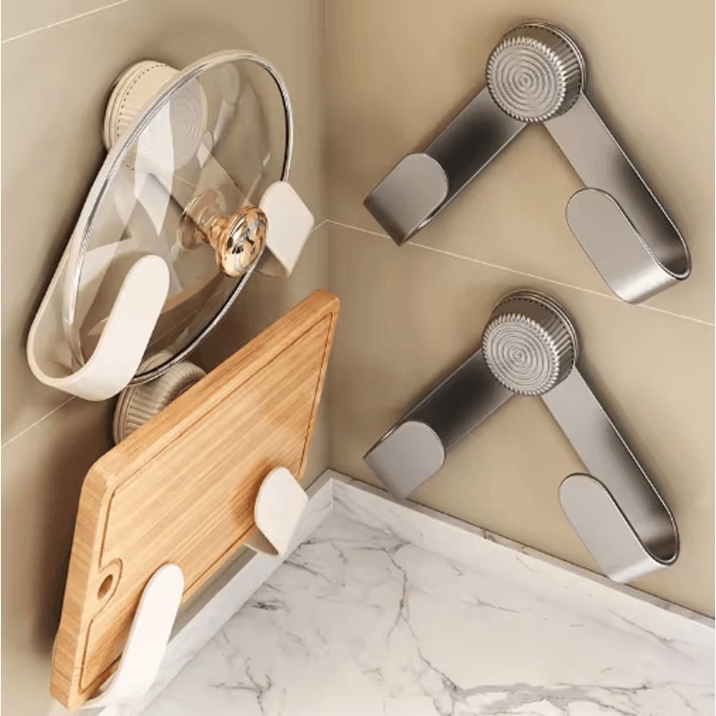 WallMounted Pot Lid Cutting Board Holder NoDrill MultiPurpose Kitchen Organizer 0