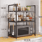 Adjustable Microwave Storage Rack MultiPurpose Kitchen Shelf With Hooks 1