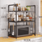 Adjustable Microwave Storage Rack MultiPurpose Kitchen Shelf With Hooks 1