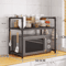 Adjustable Microwave Storage Rack MultiPurpose Kitchen Shelf With Hooks 2