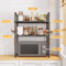 Adjustable Microwave Storage Rack MultiPurpose Kitchen Shelf With Hooks 3