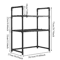 Adjustable Microwave Storage Rack MultiPurpose Kitchen Shelf With Hooks 5