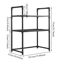 Adjustable Microwave Storage Rack MultiPurpose Kitchen Shelf With Hooks 5