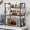 Adjustable Microwave Storage Rack MultiPurpose Kitchen Shelf With Hooks 6