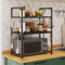 Adjustable Microwave Storage Rack MultiPurpose Kitchen Shelf With Hooks 0