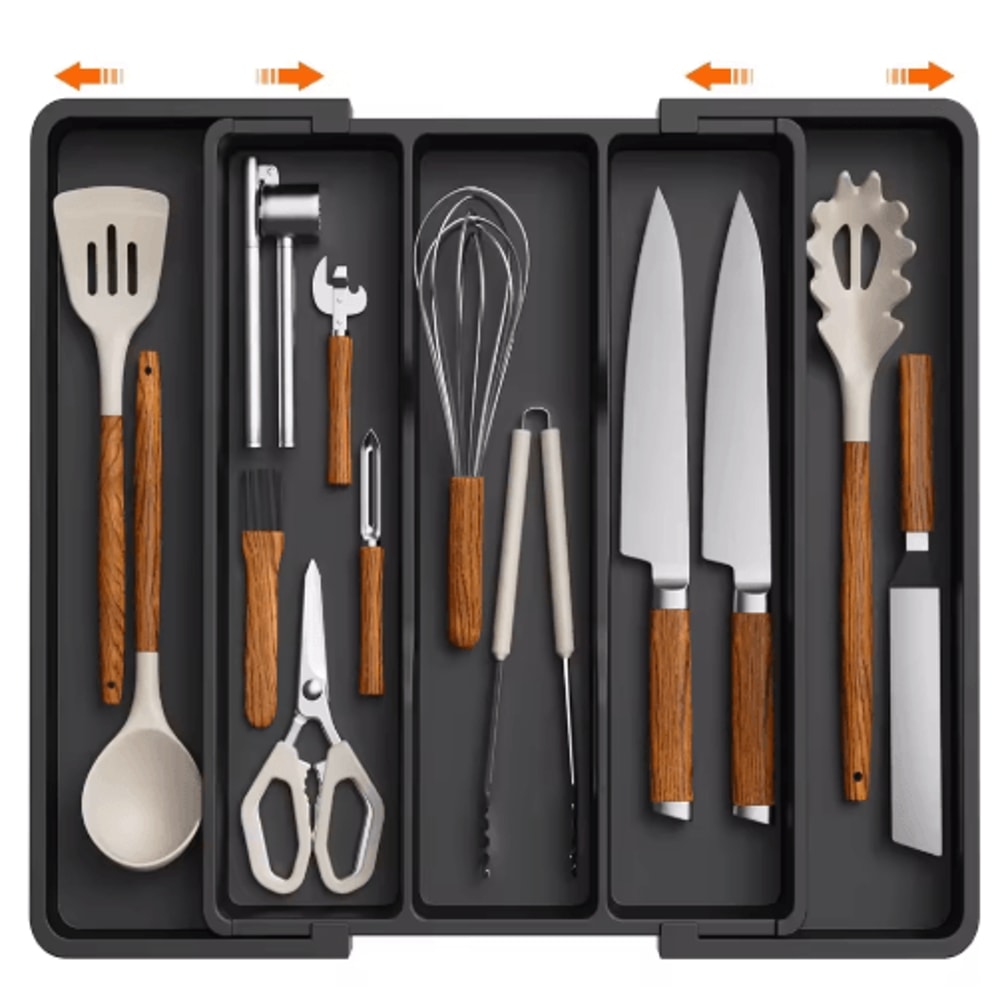 Expandable Silverware Drawer Organizer Adjustable Utensil Cutlery Tray 1