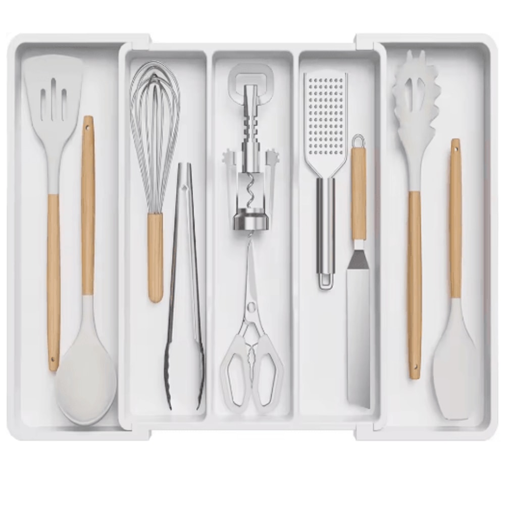 Expandable Silverware Drawer Organizer Adjustable Utensil Cutlery Tray 2