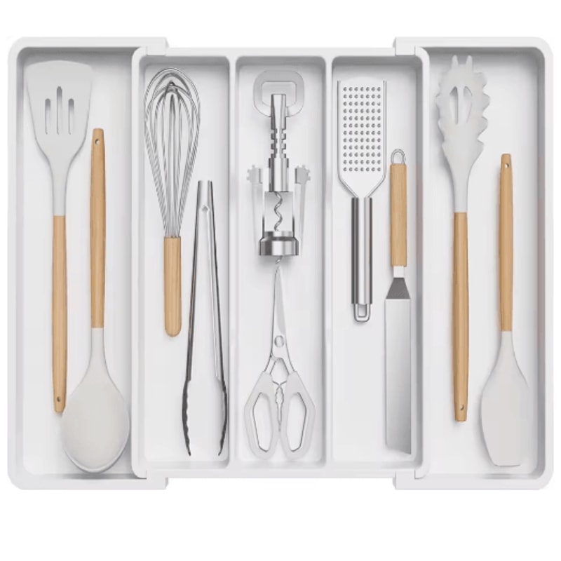 Expandable Silverware Drawer Organizer Adjustable Utensil Cutlery Tray 2