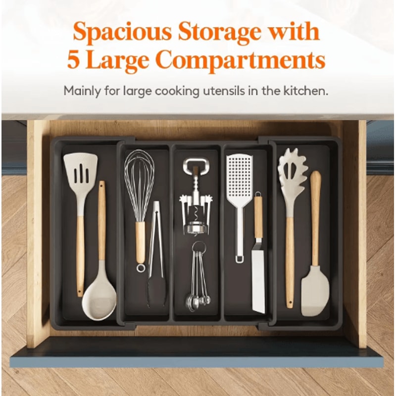 Expandable Silverware Drawer Organizer Adjustable Utensil Cutlery Tray 5