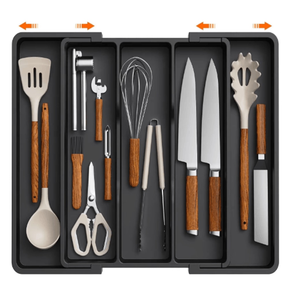 Expandable Silverware Drawer Organizer Adjustable Utensil Cutlery Tray 0