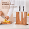 Acacia Wood Magnetic Knife Block Strong Magnet Kitchen Knife Stand 3