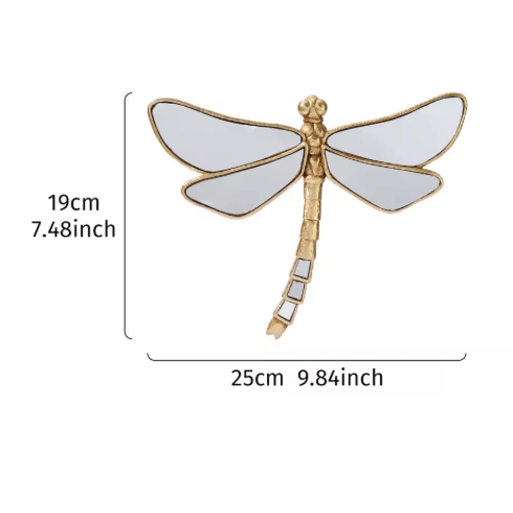 Golden Dragonfly Wall Decor MirrorFinish Resin Hanging Ornament 2