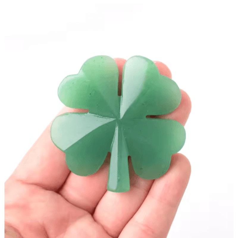 Aventurine Four Leaf Clover Figurine Lucky Gemstone Tabletop Decor 1