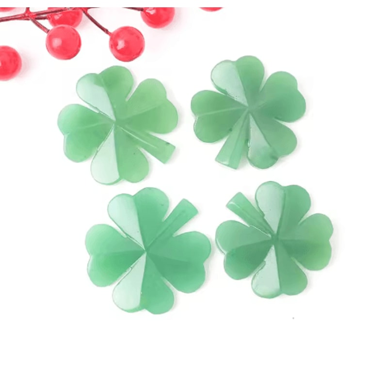 Aventurine Four Leaf Clover Figurine Lucky Gemstone Tabletop Decor 4