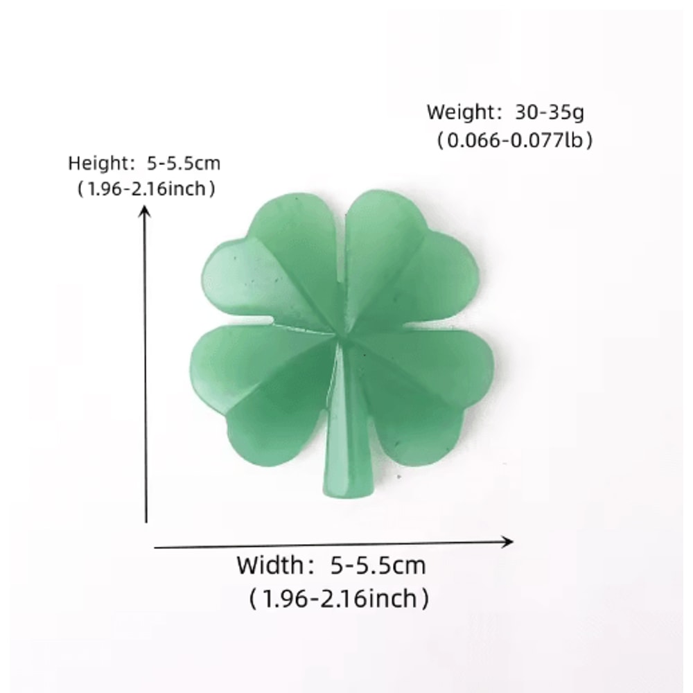 Aventurine Four Leaf Clover Figurine Lucky Gemstone Tabletop Decor 5